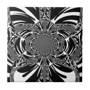 Circular Zebra Kaleidoscope Art Print Tile