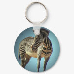 Circular Zebra Keychain