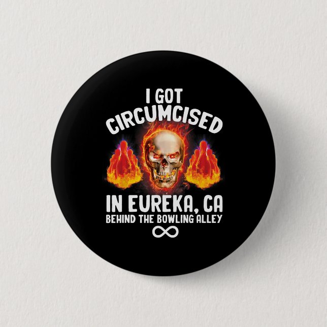 Circumcised Bowling Oddly Specific Humor Weird Fun Button (Front)