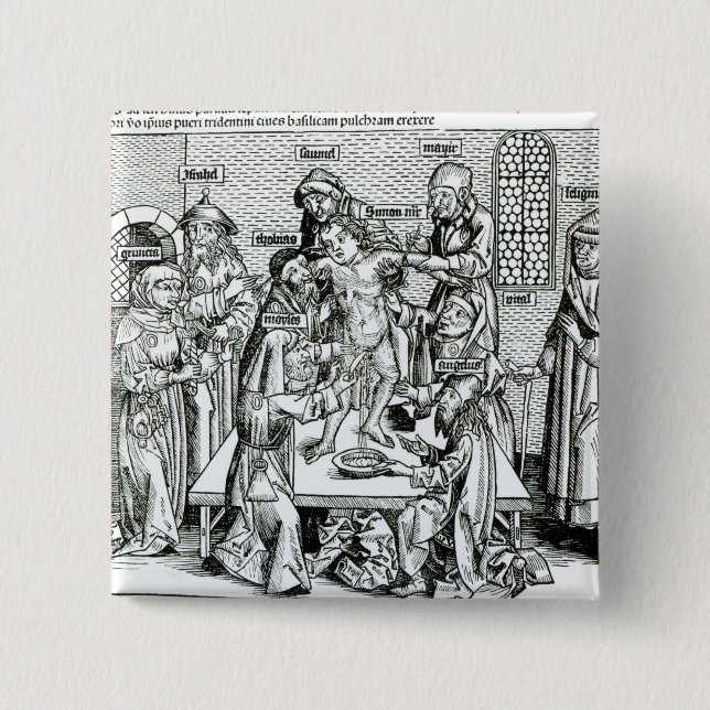Circumcision, from 'Liber Chronicarum' Pinback Button (Front)