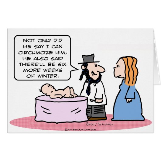 circumcison bris ground hog weeks winter mohel cards (Front Horizontal)