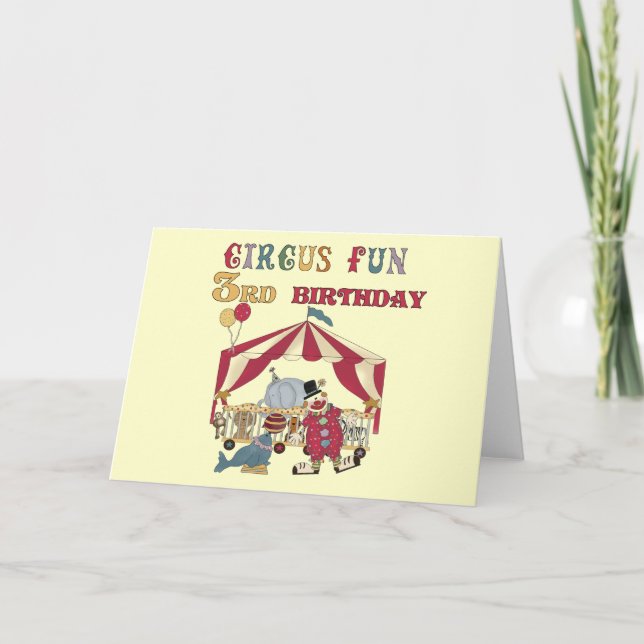 Circus 3rd Birthday Tshirts and Gifts Card (Front)
