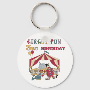 Circus 3rd Birthday Tshirts and Gifts Keychain