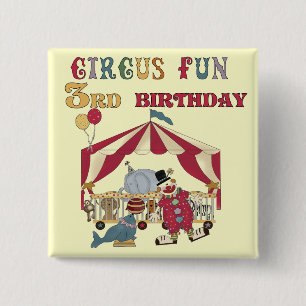 Circus 3rd Birthday Tshirts and Gifts Pinback Button