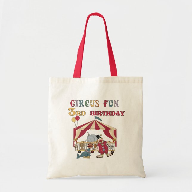 Circus 3rd Birthday Tshirts and Gifts Tote Bag (Front)