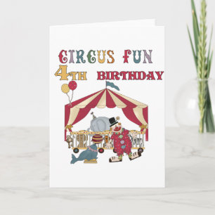 Circus 4th Birthday Tshirts and Gifts Card