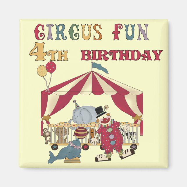 Circus 4th Birthday Tshirts and Gifts Magnet (Front)