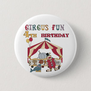 Circus 4th Birthday Tshirts and Gifts Pinback Button