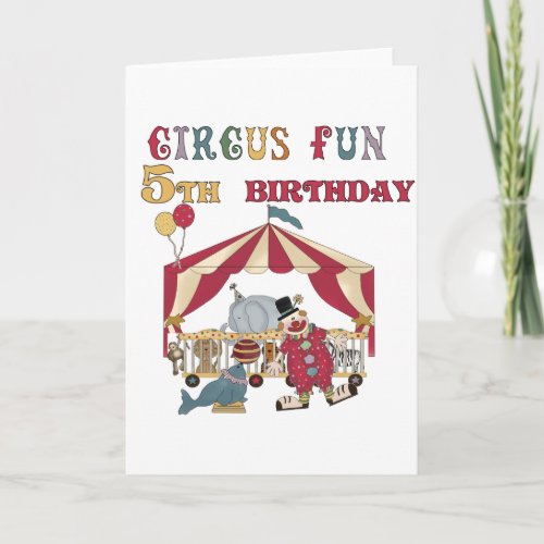 Circus 5th Birthday tshirts and Gifts Card