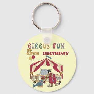 Circus 5th Birthday tshirts and Gifts Keychain