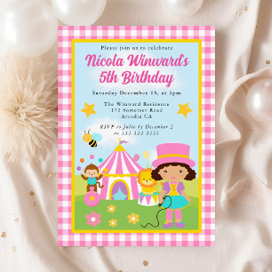Circus African American Trainer Kids Birthday  Invitation
