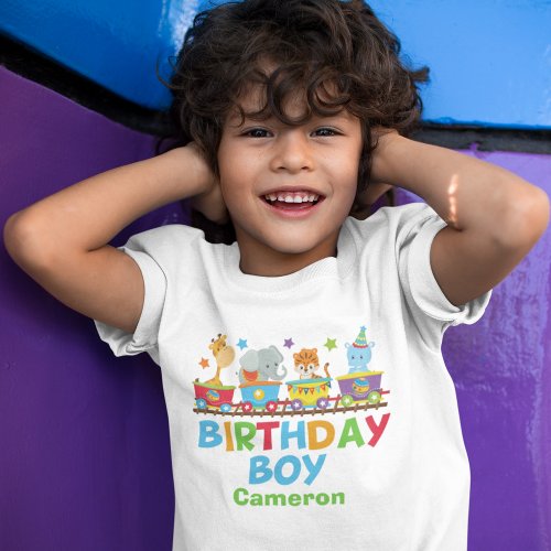 Circus Animal Train Cute Custom Birthday Boy T_Shirt