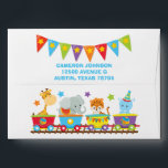 Circus Animal Train Cute Kids Birthday Party Envelope<br><div class="desc">This adorable circus animal birthday envelope features zoo animals out on a safari. The train contains a giraffe,  elephant,  tiger,  and a cute hippo in cool orange,  green,  red,  and blue colors. Personalize the back with your return address.</div>