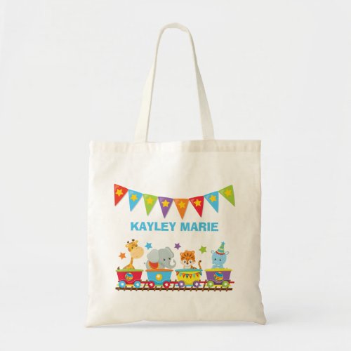 Circus Animal Train Cute Kids Custom Tote Bag