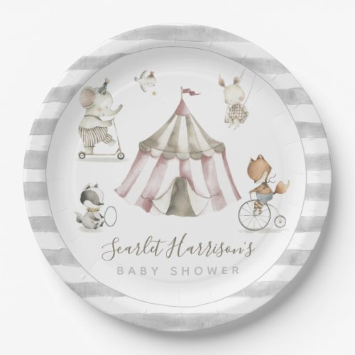 Circus Animals Baby Shower  Paper Plates