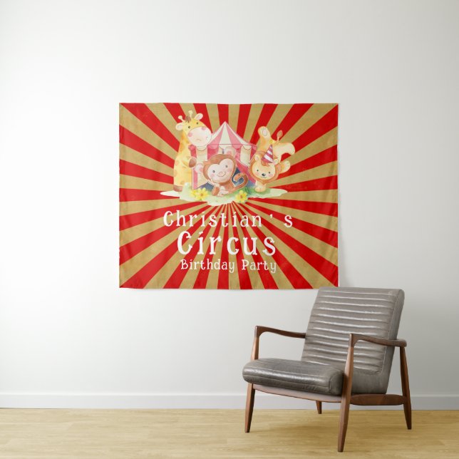 Circus Animals Birthday Party  Tapestry (In Situ (Horizontal))