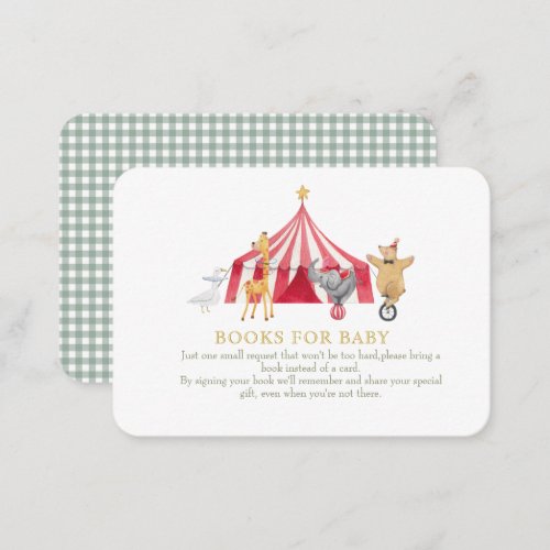 Circus Animals Books for baby  Enclosure Card
