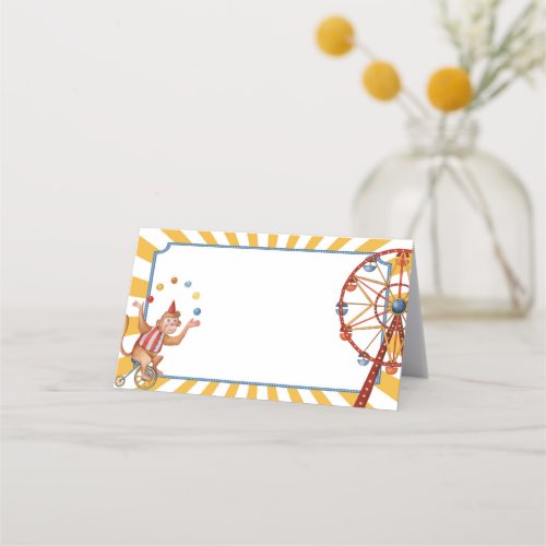 circus animals carnival place cards for buffet