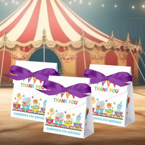 Circus Animals Train Fun Childrens Birthday Party Favor Boxes