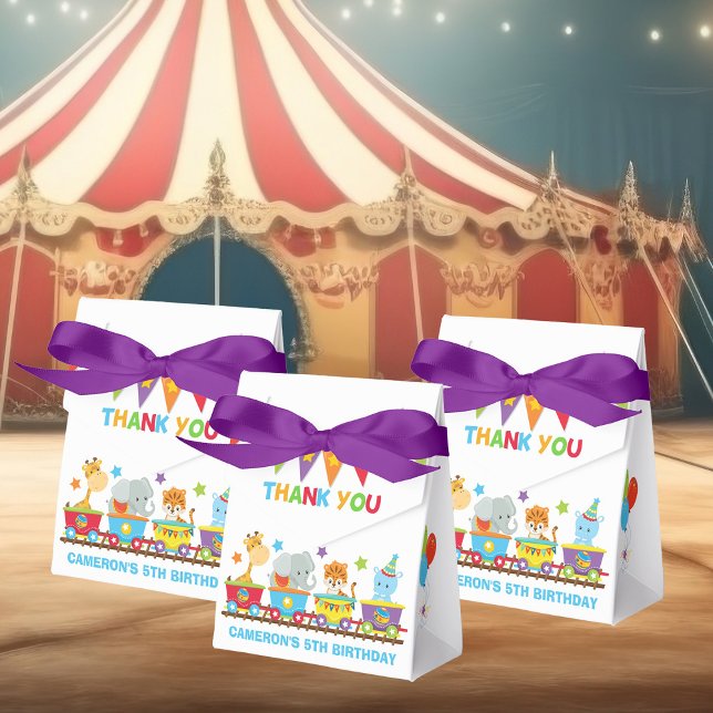 Circus Animals Train Fun Childrens Birthday Party Favor Boxes (Creator Uploaded)
