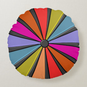 Circus Art - Big Top Pinwheel Round Pillow