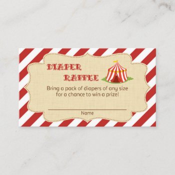 Circus Baby Shower Diaper Raffle Tickets Enclosure Card by melanileestyle at Zazzle