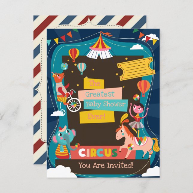 Circus Baby Shower Invitation (Front/Back)