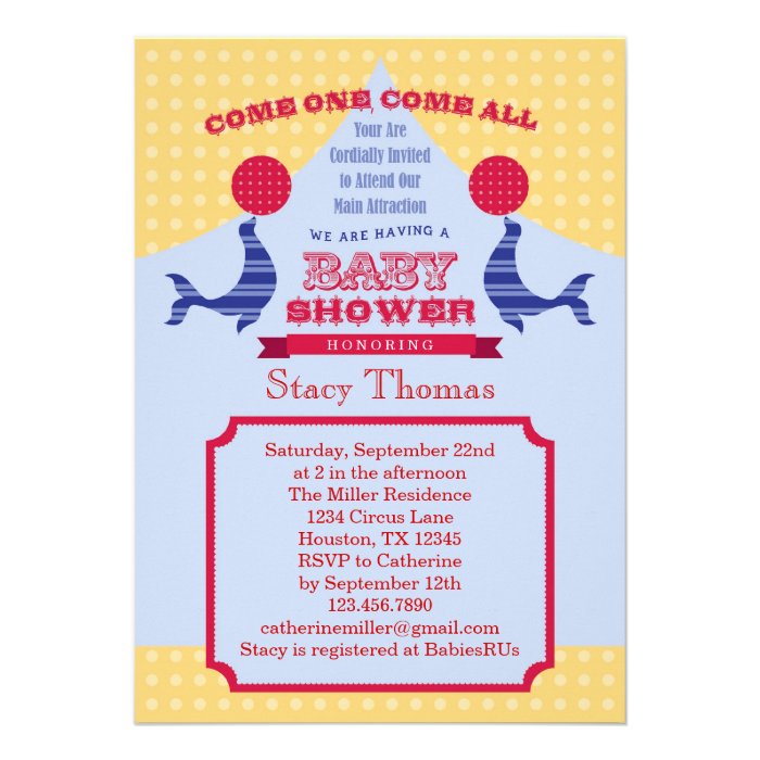 Circus Baby Shower Invitation