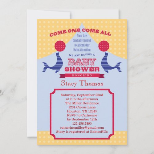 Circus Baby Shower Invitation