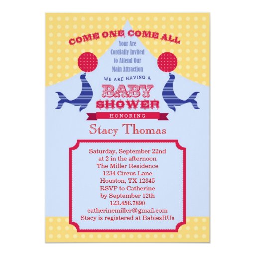 Circus Baby Shower Invitations 9