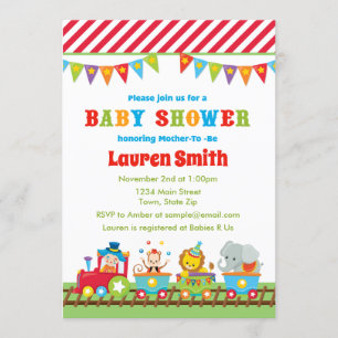 Circus Baby Shower Invitation Circus Train