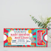 Circus baby shower invitation - diaper raffle (Standing Front)