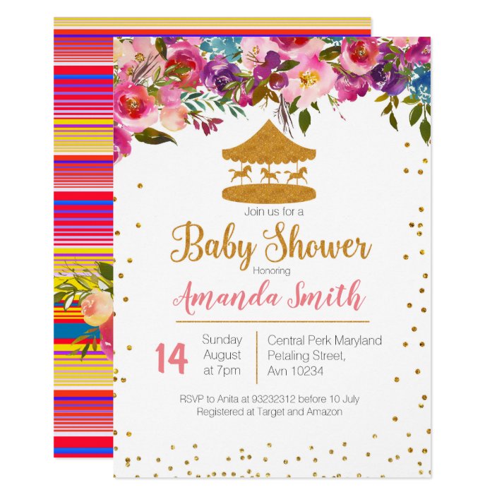 circus baby shower invitations