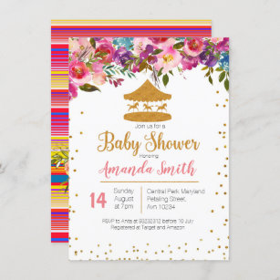 Circus baby shower invitation Mexican