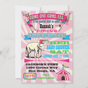 Circus Baby Shower Invitations