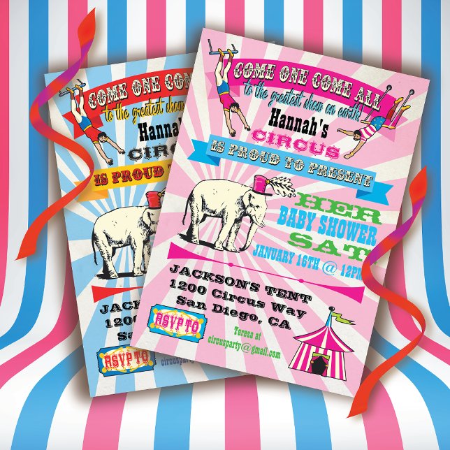 Circus Baby Shower Invitations (Creator Uploaded)
