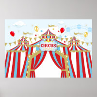 Circus Backdrop, Carnival birthday backdrop