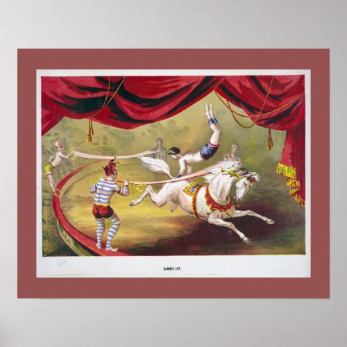 Circus Banner Act Vintage Illustration Poster