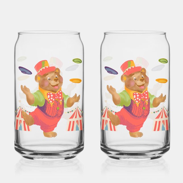 Circus Bear Soda Glass (Front)