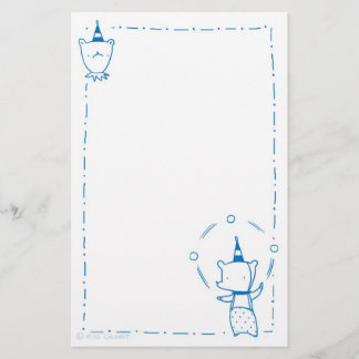Circus Bears - Juggling & Party Hats (blue) Stationery