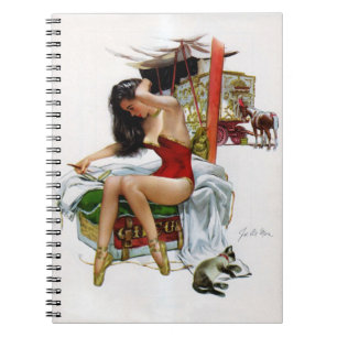 Circus Beauty Vintage Art Christmas Pin-Up Girl Notebook