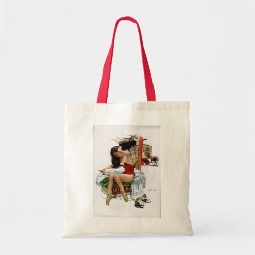 Circus Beauty Vintage Art Christmas Pin_Up Girl Tote Bag