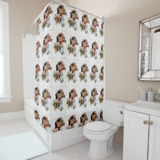 Circus Beauty Vintage Art Pin-Up Girl Shower Curtain