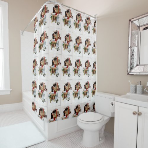 Circus Beauty Vintage Art Pin_Up Girl Shower Curtain