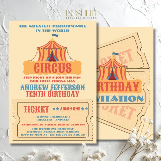 Circus Birthday Carnival Party Invitation (Creator Uploaded)