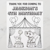 Circus Birthday Coloring Page | Coloring Sheet (Front)