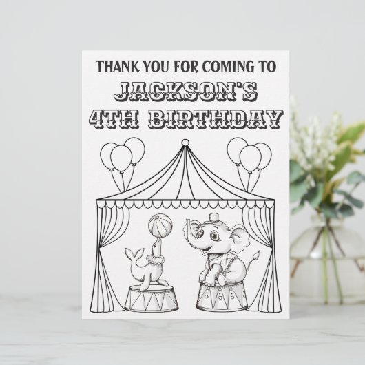 Circus Birthday Coloring Page | Coloring Sheet (Standing Front)