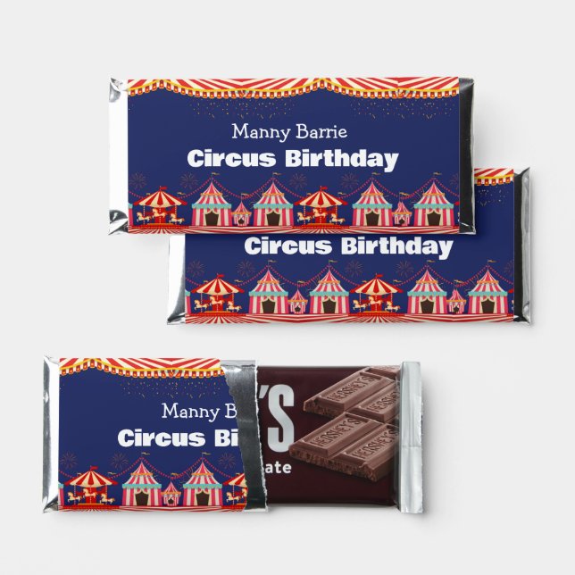 Circus Birthday Hershey Bar Favors (Front)