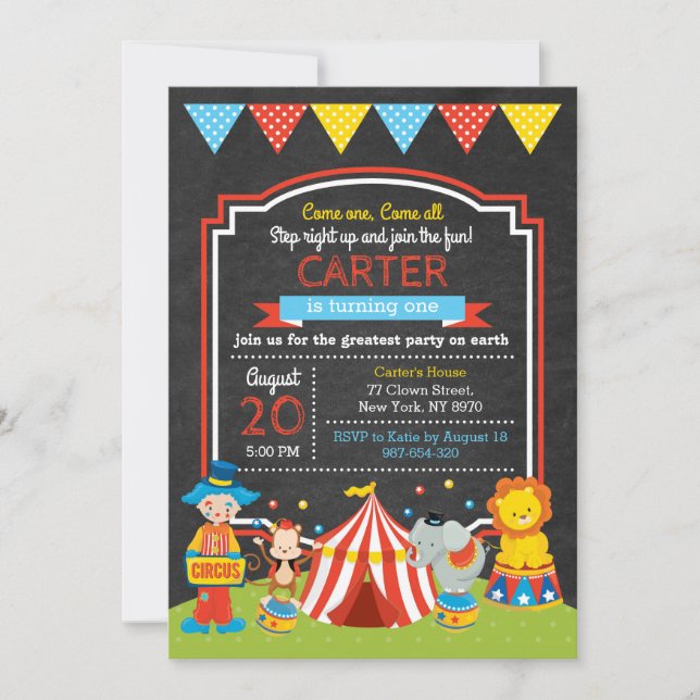 Circus Birthday Invitation (Front)