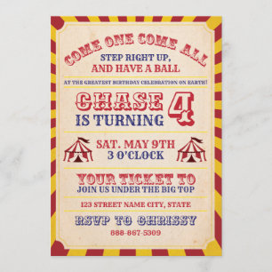 Circus Birthday Invitation